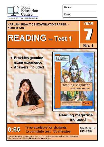 Year 7 NAPLAN Reading Test 1