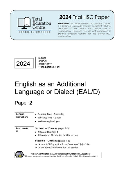 2024 English EAL/D HSC Paper 2