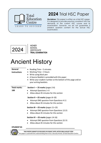 2024 Trial HSC Ancient History