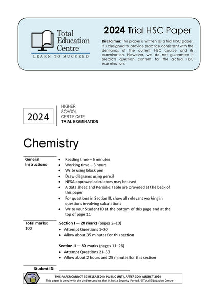 2024 Trial HSC Chemistry