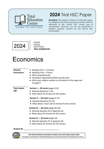 2024 Trial HSC Economics