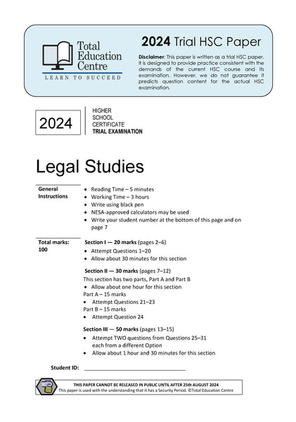 2024 Trial HSC Legal Studies