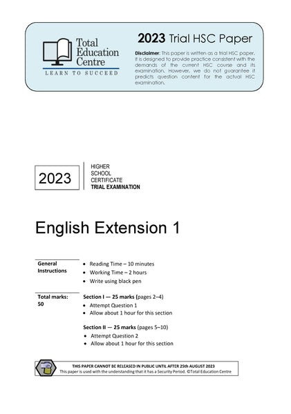 2023 Trial HSC English Extension 1