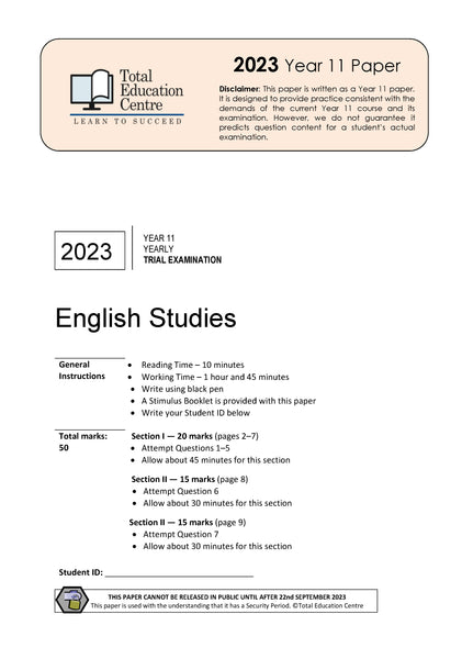 2023 English Studies Year 11