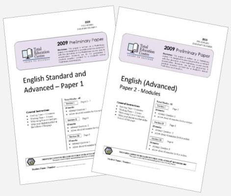 2009 Trial Preliminary English Advanced Papers 1 & 2