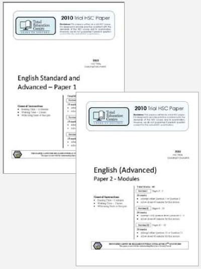 2010 Trial B HSC English Advanced Papers 1 & 2