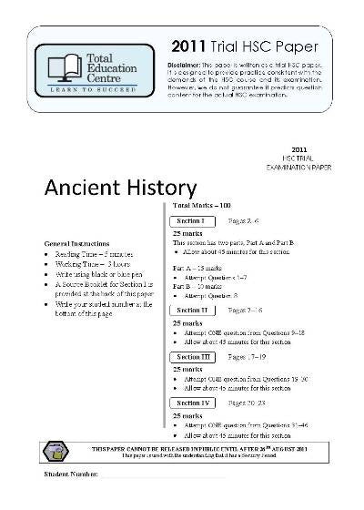 2011 Trial HSC Ancient History