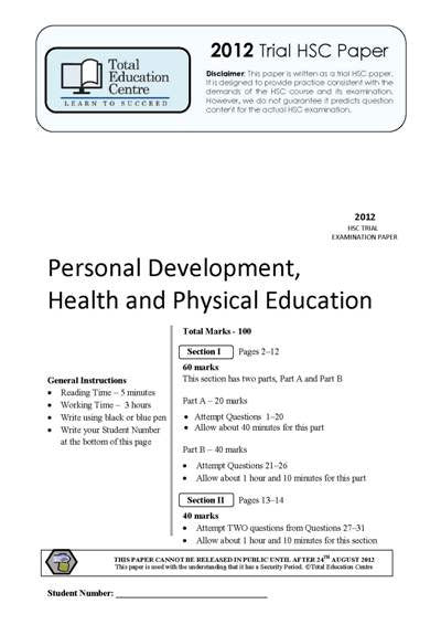 2012 Trial HSC PDHPE