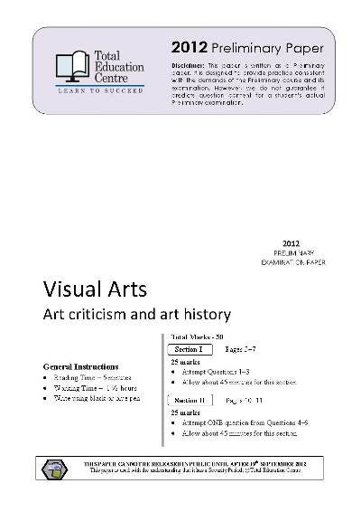 2012 Trial Preliminary (Yr 11) Visual Arts