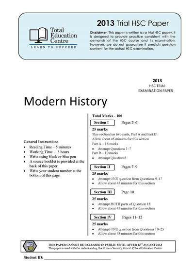 2013 Trial HSC Modern History