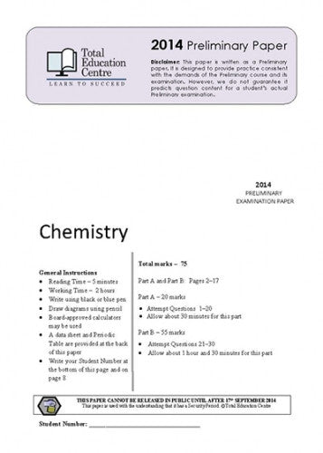 2014 Preliminary Chemistry (Yr 11)