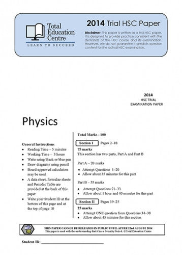 2014 Trial HSC Physics paper
