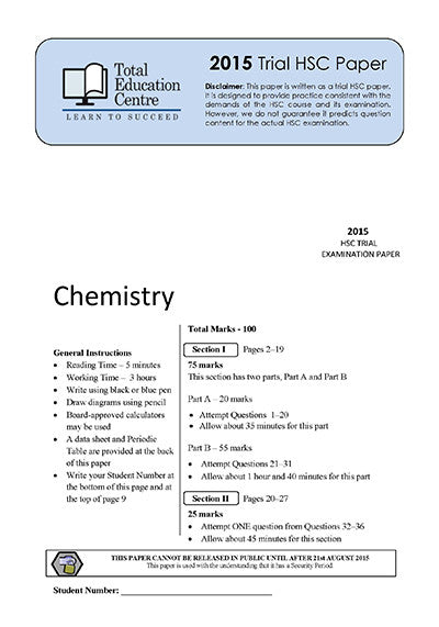 2015 Trial HSC Chemistry paper