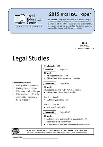 2015 Trial HSC Legal Studies