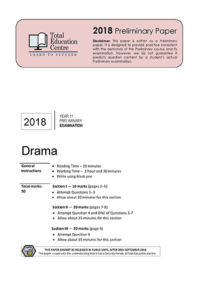 2018 Trial Preliminary (Yr 11) Drama