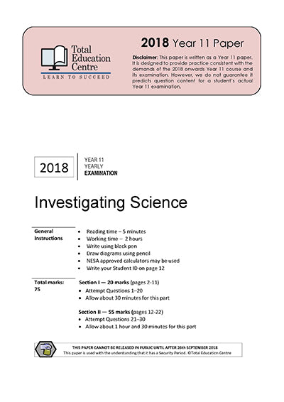 2018 Investigating Science Year 11