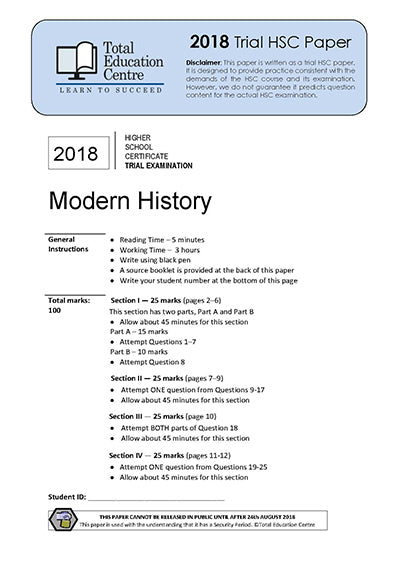 2018 Trial HSC Modern History