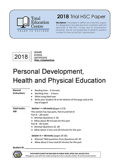 2018 Trial HSC PDHPE