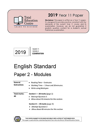 2019 English Standard Year 11 - Paper 2 Modules