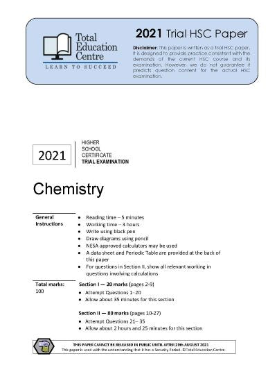 2021 Trial HSC Chemistry