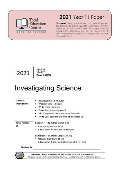 2021 Investigating Science Yr 11