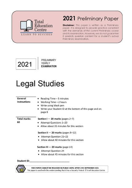 2021 Preliminary (Yr 11) Legal Studies