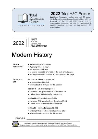 2022 Trial HSC Modern History