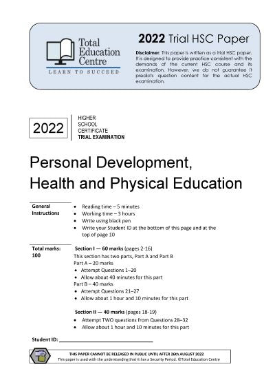 2022 Trial HSC PDHPE