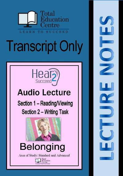 Hear2Succeed English Belonging Section 1 and 2 Notes