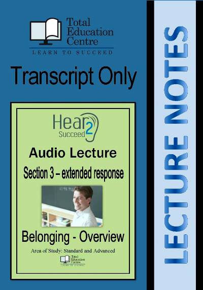 Hear2Succeed English Belonging Section 3 Notes