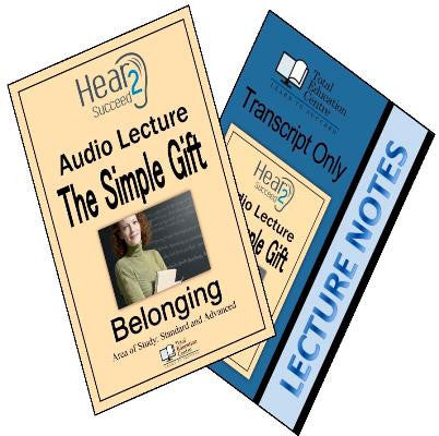 Hear2Succeed English Belonging The Simple Gift Notes and Audio lecture