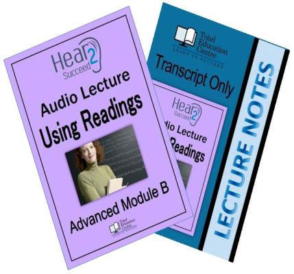 Hear2Succeed English Advanced Using Readings Notes and Audio lecture