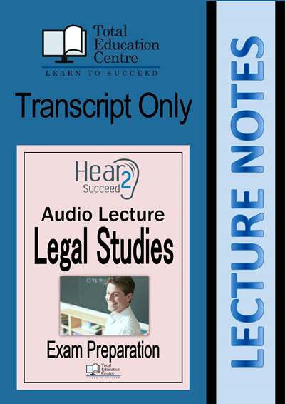 Hear2Succeed Legal Studies Exam Preparation Notes