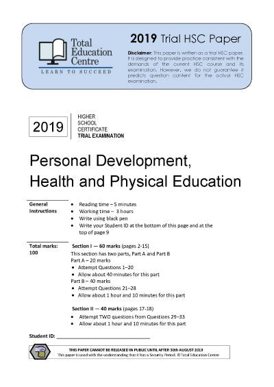 2019 Trial HSC PDHPE
