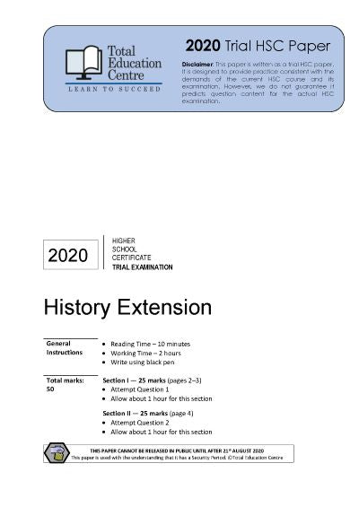 2020 Trial HSC Extension History