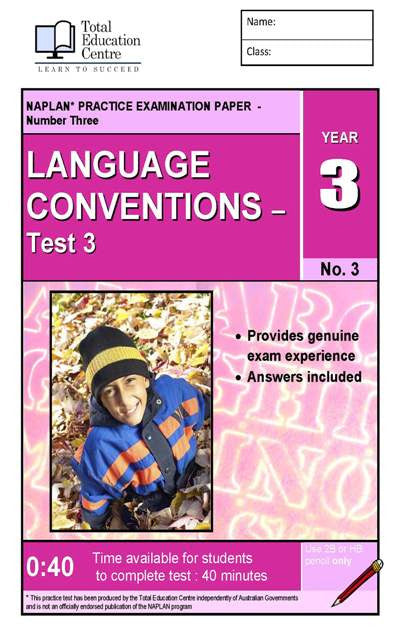 Yr 3 Language Conventions Test 3