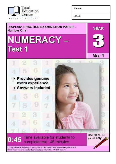Yr 3 Numeracy Test 1