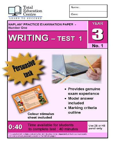 Yr 3 Practice NAPLAN Persuasive Writing Test 1