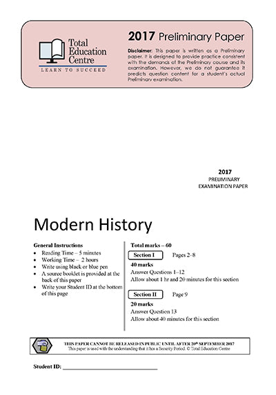 2017 Trial Prelim (Yr 11) Modern History
