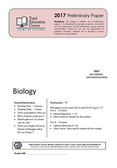 2017 Preliminary Biology (Yr 11)