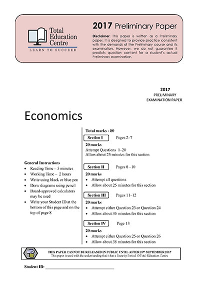2017 Trial Prelim (Yr 11) Economics