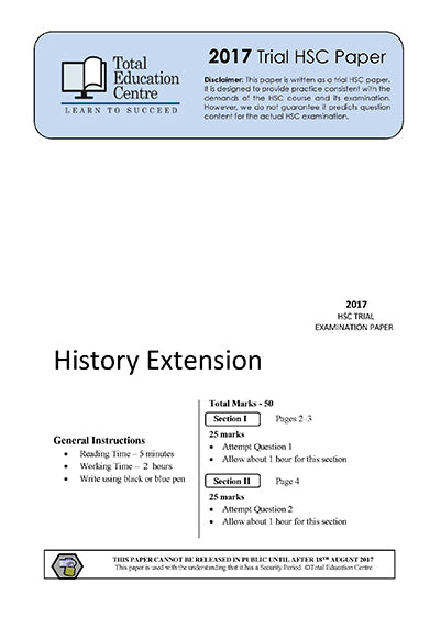 2017 Trial HSC Extension History
